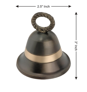 Campana Decorativa Colgante de Metal con Acabado en Bronce Dorado Antiguo, Diseño Tradicional para Decoración Festiva del Hogar o Templo - Product Image 3