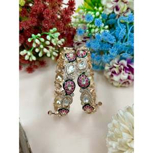 Indian Ethnic Fashion Bangle-Hena Moissanite Openable Jewellery - Product Image 1