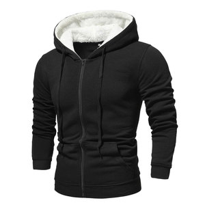 Men's Hooded Zipper Sweatshirt Solid Color Slim Fit Casual Knitted Hoodie Autumn Wear - Product Image 2