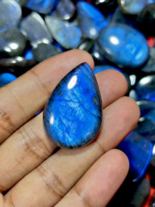 Labradorita azul Natural 100%, piedras preciosas sueltas, cabujón de labradorita azul de alta calidad, lote de piedra de cristal curativa, suministro a granel de Labra - Product Image 2