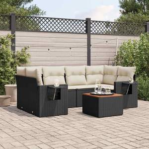 Conjunto de Sofás Modulares Grandes de Ratán PE Negro para Jardín, Elegante Colección de Muebles para Exteriores - Product Image 1