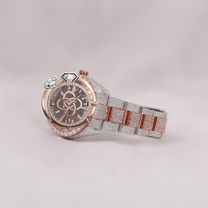 Reloj de Diamantes Moissanite Certificados para Hombre, Reloj de Acero Inoxidable de Lujo Completamente Cubierto de Diamantes - Product Image 3