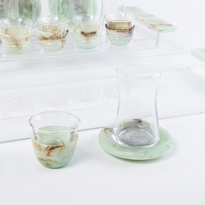 Handmade Polished Glossy Epoxy Resin Salad Bowl with <b>Marble</b> Finish Tray <b>Set</b> for Classic Party Table Presentation - Product Image 6