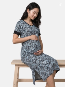 Vestido Midi de Maternidad y Lactancia Bmama con Doble Cremallera, Cuello en V, para Embarazo y Postparto, Ropa de Trabajo, Vestido de Moda al por Mayor - Product Image 2