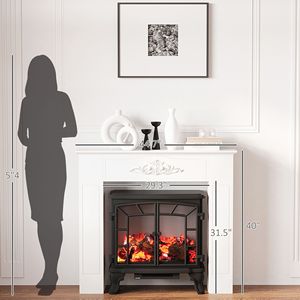 Cornice per Caminetto in Legno di Abete Bianco Invecchiato 44.75 L x 40 A, Supporto per Stufa Elettrica Indipendente - Product Image 3