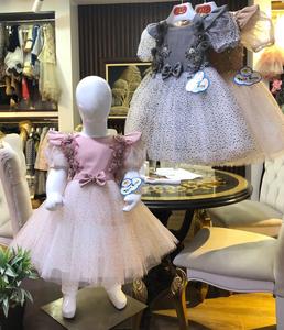 Robe de soirée décente pour enfants avec différentes tailles, robes fantaisie brodées de poulet blanc - Product Image 1