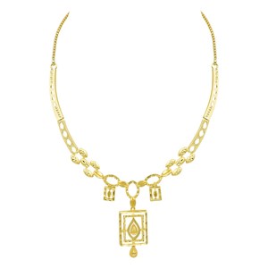 สร้อยคอทองเหลืองชุบทอง 14K18K24K แบบสั้น สไตล์ดูไบ เครื่องประดับแฟชั่นดีไซน์ดั้งเดิม ชุดเครื่องประดับขายส่ง - Product Image 5
