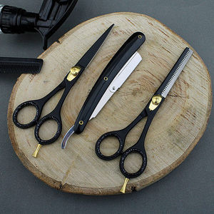 Kit de Tijeras de Entresacar para Barbería con Punta Ciega, Hojas de Acero Inoxidable, Mango Corto, Diseño Ligero, 28 Dientes, para Diestros - Product Image 5