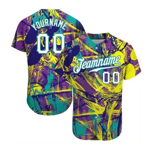 Maillots de baseball tendance pour hommes, style pop art, en jersey interlock poly, confortables, décontractés, streetwear, Direct Club, manches courtes - Product Image 5