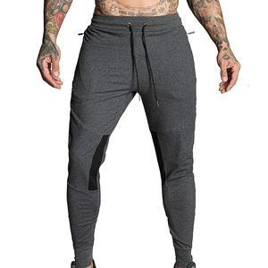 Pantalon de survêtement athlétique en coton French Terry tricoté avec cordon de serrage, poche zippée, poids moyen, service OEM - Product Image 1