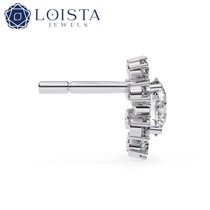 Lab Grown Diamond Round Brilient Cut <b>Earring</b> With IGI Certified For Women's Luxury Style Engagement Jewelry - Product Image 5