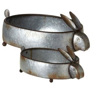Macetas de Metal Galvanizado con Forma de Gallo, Estilo Moderno, Ecológicas, Juego de Dos para Hogar, Jardín o Suelo - Product Image 3