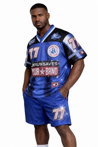 American Football Jersey and <b>Shorts</b> Set Breathable 100% <b>Polyester</b> Material Sportswear Custom American Football Jersey and <b>Shorts</b> - Product Image 2