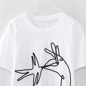 T-shirts en coton écologiques pour femmes avec logo personnalisé, été, haute qualité, couleur unie, manches courtes, coupe ajustée, col rond, séchage rapide - Product Image 2
