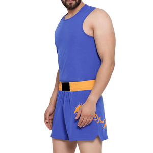Custom Men's Kick Boxing Uniforms 2-Piece Set Spandex/Polyester Front Logo Quick Dry Breathable Durable Lightweight - Product Image 2