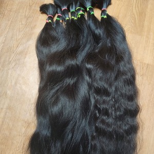 Cheveux humains vierges indiens en vrac, cheveux de temple, cheveux bruts d'Inde du Sud, double trame machine, toutes couleurs, pour tissage - Product Image 2