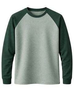 T-shirt à manches longues en jersey raglan personnalisé pour homme, coton et polyester, col rond, décontracté, manches contrastées, style baseball, fourniture de vêtements OEM - Product Image 1