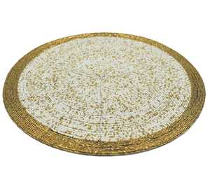 Designer Beaded Embroidery <b>Placemats</b> Handmade Decorative <b>Dining</b> <b>Table</b> Mats for Elegant Home Interiors Wedding Party and Special - Product Image 1