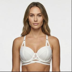 Sujetador acolchado para mujer 4168, ropa interior de pecho envolvente de encaje sin costuras de talla grande, Copa fija de una pieza, sin anillo de acero, chaleco Push Up Bra - Product Image 1