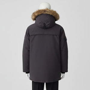 Blouson matelassé imperméable à capuche et col montant, avec logo brodé sur le devant et poches, style streetwear, pour hommes, personnalisable OEM, vente en gros 2026 - Product Image 3