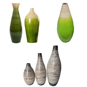 Vietrustic Flower Vase Decor Holder Lacquer <b>Bamboo</b> <b>Table</b> and Floor Vase For Centerpiece - Product Image 1