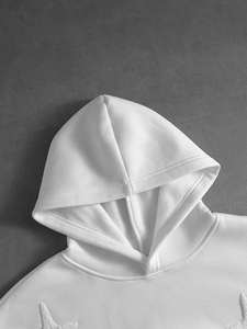 Sudadera con Capucha Unisex Blanca con Estampado Frontal, Sudadera con Capucha de Felpa de Algodón, Ropa Casual de Invierno para la Calle - Product Image 6