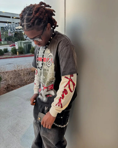 Camiseta Oversize Y2K con Logo Personalizado para Hombre, Estampado de Letras, Estilo Casual Holgado, Conjunto de Dos Piezas, Tendencia Streetwear 2026 - Product Image 3