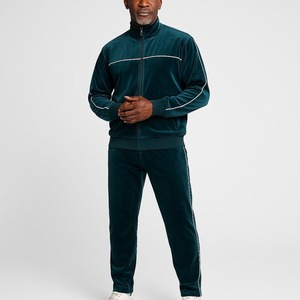 Conjunto Deportivo de Terciopelo Amarillo de Color Sólido OEM para Mujer, Conjunto Deportivo de Manga Larga, Ropa Deportiva Informal para Hombre - Product Image 2