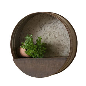 Pot mural rond en métal galvanisé, pot suspendu pour intérieur et extérieur, décoration de ferme, conteneur mural de jardin moderne pour herbes et fleurs - Product Image 5