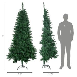 Auto Open 7 <b>Artificial</b> Half Christmas <b>Trees</b> with Steel Base for Indoor Xmas Decor - Product Image 3