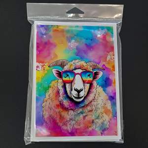 Whimsical A7 Tamaño 5x7 New Hippie Animal Sheep Tarjetas de felicitación Paquete de 8 tarjetas de nota en blanco con sobres - Product Image 3