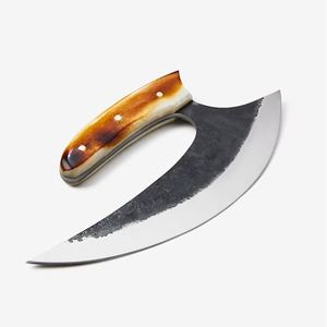Cuchillo Ulu Forjado a Mano – Cuchillo Curvo Personalizado para Cortar Carne con Mango de Hueso |   Cuchillo de Carnicero para Desollar, Venta al por Mayor en EE. UU. - Product Image 5