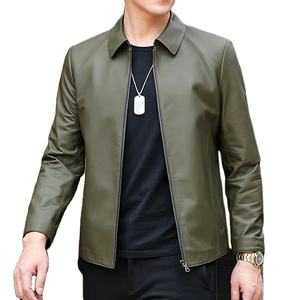 2024 Fashion Men's Genuine <b>Leather</b> <b>Jackets</b>, Autumn <b>Suede</b> Solid Color Men's <b>Jacket</b>, Popular Simple Casual <b>Leather</b> Men's <b>Jacket</b>. - Product Image 6