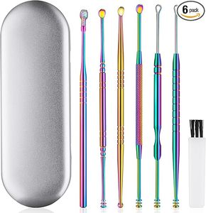 Kit professionnel de nettoyage d'oreilles sûr et efficace avec curettes en acier inoxydable pour adultes et enfants à domicile - Product Image 1