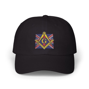 หมวกเบสบอลแบบกำหนดเอง Custom Master Mason Craft ลายปักสี่เหลี่ยมและเข็มทิศ G ของสหราชอาณาจักร ทำจากผ้าฝ้าย - Product Image 5