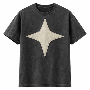 Camiseta Deportiva Casual para Hombre, Negra, Lavada, de Poliéster/Algodón, de Secado Rápido y Transpirable, con Aplique de Estrella - Product Image 1