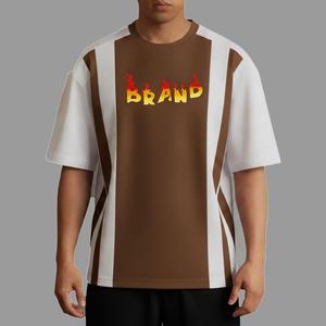 Camiseta de Manga Corta para Hombre, Oversize, Hombros Caídos, 240g, Cuello Alto, 100% Algodón, Impresión Personalizada, Ecológica, Anti-Pilling, Casual - Product Image 4