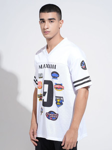 V Neck <b>Mesh</b> Football Jersey Men's Short Sleeve tshirts Breathable Sportswear Custom Sublimation Oversized T Shirts Men - Product Image 2