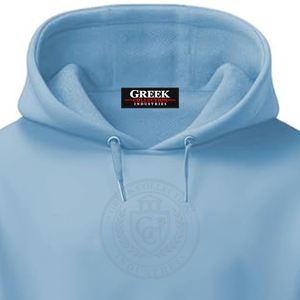 Sudadera con Capucha de Algodón Grueso con Logotipo Bordado Griego, Color Azul Claro, para Hombre y Mujer, Sudadera con Capucha de Forro Polar, Etiqueta Privada Personalizada - Product Image 5