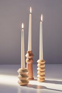 Round Wooden Candle Holder Handmade Eco-Friendly Durable Customizable Antique Style Home Decoration for Birthday and Festival - Product Image 3