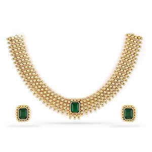 Conjunto de Collar y Pendientes de Aleación Chapada en Oro de 18K con Diseño Floral para Joyería de Boda para Mujer - Product Image 1