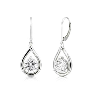 Pear Moissanite <b>Leverback</b> <b>Earrings</b> 925 Sterling Silver Luxury Iced Out Fashion Jewelry for Women Gift - Product Image 3