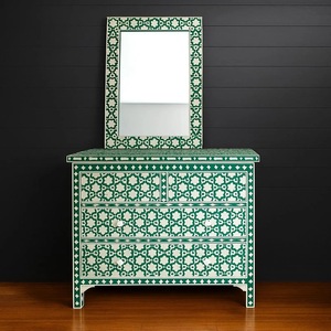 ILAHI's Bone Inlay <b>Drawer</b> Modern Design Agate Detailing <b>Storage</b> Portable Home Furniture - Product Image 1