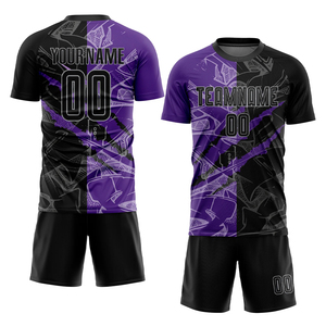 Nouveautés Ensemble maillot et short de football pour hommes, logo personnalisé, nom de l'équipe, numéro du joueur, kit de football bicolore, survêtements - Product Image 1