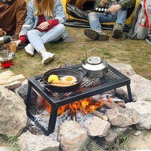 Outdoor Open Flame Cooking Folding Campfire Grilling Rack for <b>Camping</b> Grills - Product Image 3