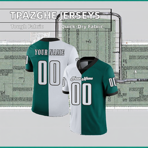 Maillots de football pour hommes adultes 100% polyester respirant à manches courtes, maillot de football américain imprimé par sublimation, logo personnalisé - Product Image 6