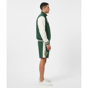 Ensemble court d'hiver 2 pièces pour homme de haute qualité, coupe-vent en nylon respirant avec fermeture éclair et veste pour temps froid - Product Image 4