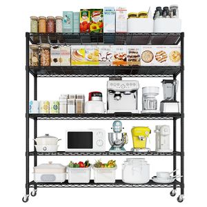 Scaffalatura Metallica Robusta da 150 cm con Ruote, Capacità 1420 kg, Certificata NSF, Regolabile, per Garage, Nuova Versione 2023 - Product Image 2