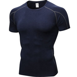 Camiseta Deportiva de Compresión de Manga Corta para Hombre, de Alta Elasticidad, con Estampado Personalizado, de Poliéster y Elastano, para Gimnasio, Entrenamiento, Fisicoculturismo - Product Image 2