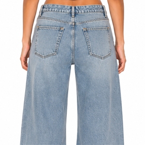 Jean en denim à jambe large pour femme, taille haute, coupe classique, sur mesure, vintage, été, tissu doux et confortable - Product Image 5
